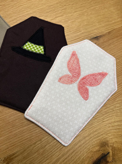 Creature Coffins Mug Rug - Set of 4 | Beginner Sewing Pattern PDF | Appliqué | Scrap Friendly | Halloween