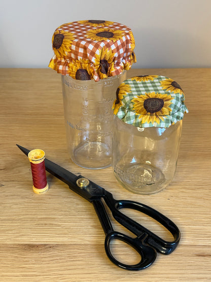 Mason Jar Cover Sewing Pattern PDF | Sourdough Starter Jar Cover | Reusable/Reversible Fabric Lid | Beginner | Instant Download