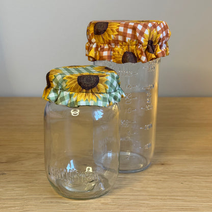 Mason Jar Cover Sewing Pattern PDF | Sourdough Starter Jar Cover | Reusable/Reversible Fabric Lid | Beginner | Instant Download